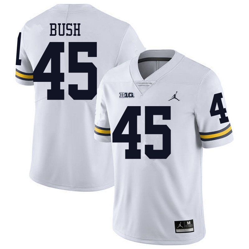Jordan Brand Men #45 Peter Bush Michigan Wolverines College Football Jerseys Sale-White